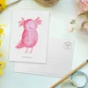Mr. & Mrs. Panda Postkarte Axolotl Glücklich - Weiß - Produktbild-Vorschau 3