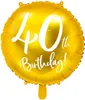 Folienballon mit Schrift 40th Birthday 45cm gold Produktbild-Vorschau 1