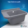 A grey sink is shown against a blue and white gradient background, with text and a badge overlay. Anteprima dell’immagine prodotto