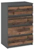 Kommode „HIT“, 4 Schubladen, 60 cm, Mattgrau / Antik-Stil / Produktbild-Vorschau 1