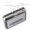 A close-up, angled view of a portable cassette player with labels pointing to its various buttons and functions. Voir les images du produit