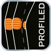 An abstract graphic representing a road with orange circles on it, with the word 'PROFILED' written vertically on the right side. Náhled obrázku produktu