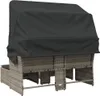 Gartensofa 2-Sitzer mit Dach und Hockern Grau Poly Rattan Produktbild-Vorschau 6