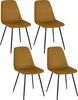 Lot de 4 Chaises - HOME DECO FACTORY - Gulia - Velours - Voir les images du produit 1