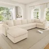 Merax XXL Modulares U-Form Sofa, L-Form Ecksofa Mit Hocker, Produktbild-Vorschau 4