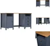 vidaXL Schreibtisch Hill Grau 150x50x74 cm Massivholz Produktbild-Vorschau 1
