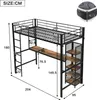 Łóżko loftowe Sweiko, żelazne łóżko, żelazo + MDF, ze Podgląd zdjęcia produktu 6