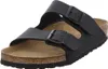 A black Birkenstock Arizona sandal is shown from a slightly angled front view on a white background. Anteprima dell’immagine prodotto