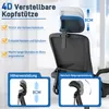 UISEBRT Bürostuhl Schwarz, Ergonomischer Schreibtischstuhl, Produktbild-Vorschau 3