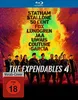 The cover art for the Blu-ray release of The Expendables 4, featuring the main cast and explosive background. Produktbild-Vorschau
