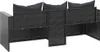 A black poly rattan 3-seater garden sofa with dark grey cushions, shown from a side-rear angle against a white background. Náhľad obrázku produktu