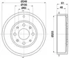 2 Bremstrommeln Ø 249 mm Ø 14,3 mm HELLA für u.a. OPEL Produktbild-Vorschau 5
