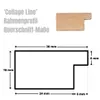 Diagram showing the cross-section dimensions of a picture frame profile. Produktbild-Vorschau