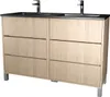 Meuble de salle de bains 120 cm 6 Tiroirs Chêne Clair + Voir les images du produit 1