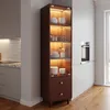 Vitrinen Hochschrank mit LED Beleuchtung Glastür und 2 Produktbild-Vorschau 8