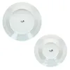Two white plates are shown from underneath, with their brand logos visible. Produktbild-Vorschau