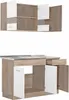 Homestyle4u Küche Küchenzeile Küchenblock Eiche Holz Weiß Produktbild-Vorschau 11
