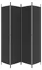 vidaXL Paravento a 4 ante, nero, 200x220 cm, in tessuto Anteprima dell’immagine prodotto 4