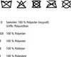 Care symbols and material composition information in different languages. Produktbild-Vorschau