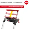 Close-up of a ladder's safety handle mechanism with an animated arrow indicating movement. Anteprima dell’immagine prodotto