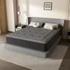 A mattress on a bed frame in a bedroom setting. Voir les images du produit