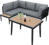 An outdoor sectional sofa and coffee table set. Anteprima dell’immagine prodotto