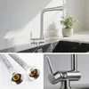 AICA Wasserhahn Faltbare 360° Drehbare Silber Küchenarmatur Produktbild-Vorschau 3