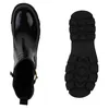 A top-down view of a black boot and a view of its sole. Produktbild-Vorschau