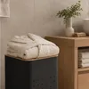 Relaxdays, wasmand met deksel, metaal, 55 liter, hoogte x Productafbeelding-voorbeeld 6