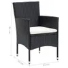 5-tlg. Garten-Essgruppe mit Kissen Poly Rattan Schwarz Produktbild-Vorschau 11