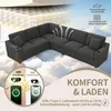 Merax L-förmiges Ecksofa, 6-Sitzer Modulsofa Sofa mit USB Produktbild-Vorschau 5