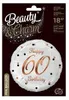 Folienballon „Happy 60 Birthday“, weiß, roségoldener Produktbild-Vorschau 2
