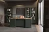Set ufficio ASSIA verde scuro e legno – Scrivania 180 cm + Anteprima dell’immagine prodotto 1