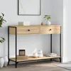 Konzolový stolík dub sonoma 100x34,5x75 cm kompozitné drevo Náhľad obrázku produktu 2