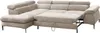 Großes linkes Ecksofa aus beigem Velours - SEPINA by Pascal Produktbild-Vorschau 5