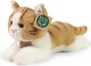 RAPPA Gatto di peluche sdraiato marrone e bianco 20 cm Anteprima dell’immagine prodotto 1