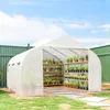 Outsunny 4,45 x 3m Tunnelgewächshaus Treibhaus 6 Fenster Produktbild-Vorschau 2