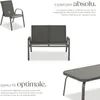 Salon de jardin NORA pour 4 personnes avec table - gris Voir les images du produit 3