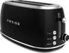 A black vintage-style toaster with silver accents. Anteprima dell’immagine prodotto