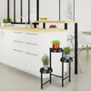 Relaxdays Pflanzenständer, 3 Ablagen, Metall & Kunststoff, Produktbild-Vorschau 2