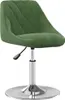 A dark green velvet swivel chair with a chrome base. Produktbild-Vorschau