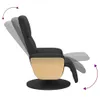 A black recliner chair with a wooden accent, shown from the side with arrows indicating reclining motion. Produktbild-Vorschau
