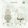 Diagram showing the dimensions of an ergonomic office chair. Podgląd zdjęcia produktu