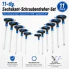 Bituxx T-Griff Schlüsselsatz 11tlg, Innensechskant Blau Produktbild-Vorschau 2