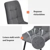 A split image showing close-ups of a gray chair, highlighting its features. Náhled obrázku produktu