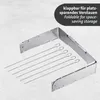 A set of stainless steel grill skewers and a foldable grill skewer holder. Náhľad obrázku produktu