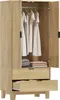 HOMCOM Armoire chambre penderie avec 2 portes cannelées à Voir les images du produit 1