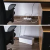 A comparison of a messy cable setup versus a tidy one using a cable management box under a desk. Náhľad obrázku produktu