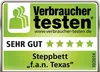 A product review badge with stars and text indicating a good rating. Produktbild-Vorschau