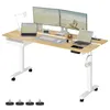 An adjustable standing desk with multiple monitors and laptops. Produktbild-Vorschau